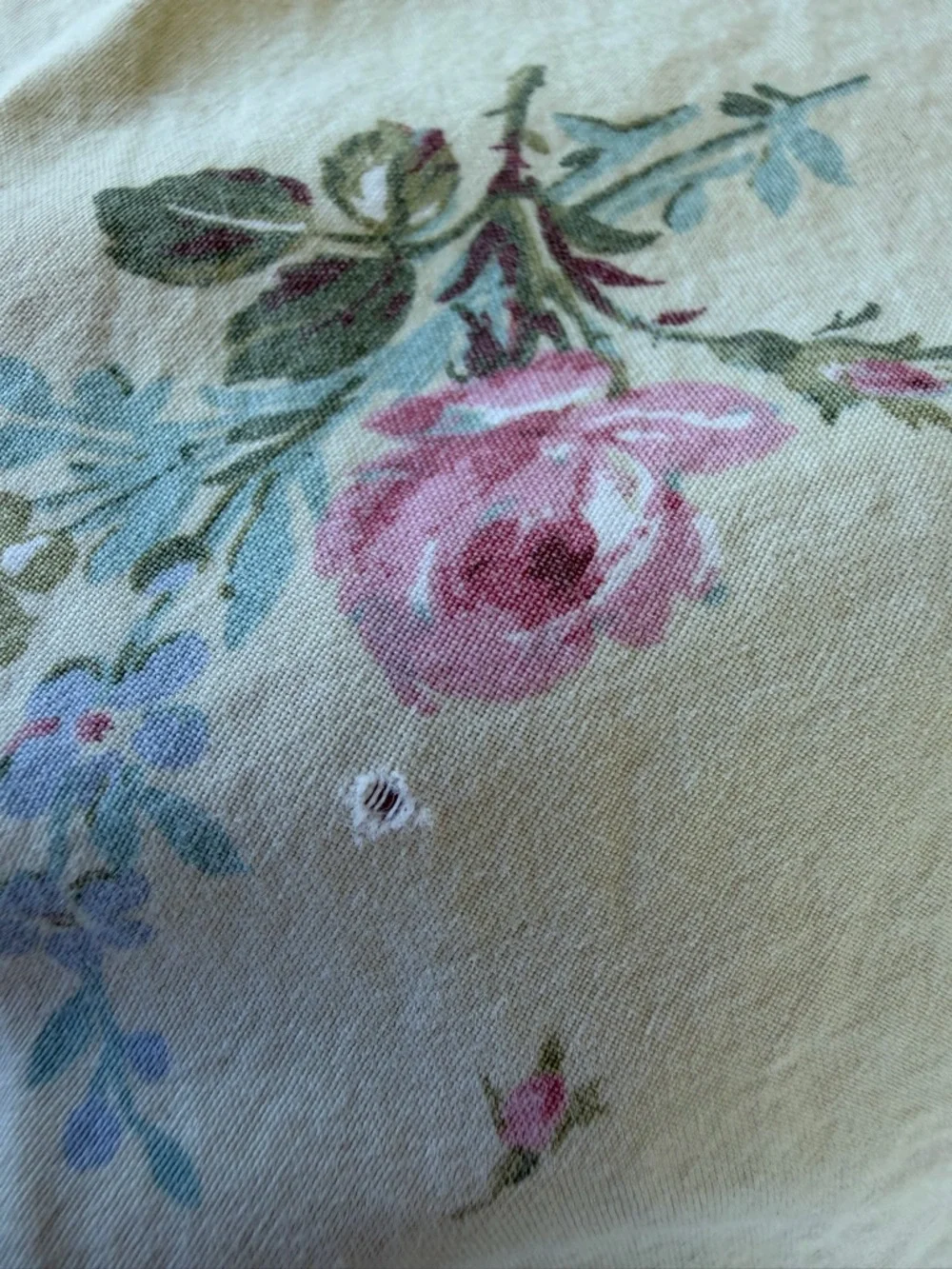 VTG Lauren Ralph Lauren Garden Cove Green Floral Twin Flat Sheet CUTTER CRAFTS